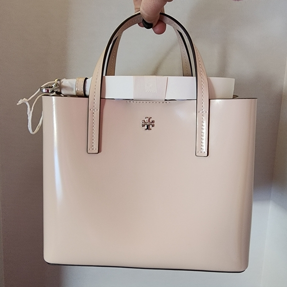 ✨️NWT✨️ Tory Burch Blake Patent Leather Small Tote, Soft Pink, 2024, $398 MSRP - Picture 2 of 9